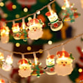 Miniatyrbillede 6 af 6: LED-lysstreng med julemotiv - Julemand, Snemand, Rendeer - Festlig atmosfære - Batteri & USB - Juletræspynt Q 3M 20led USB