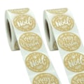 Miniatyrbillede 1 af 5: 2 Ruller Kraft Glædelig Jul Stickers Ferieforseglinger Etiketter Stickers