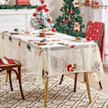 Miniatyrbillede 1 af 11: Juledug med broderet blonder 140x100/140x200/140x240/140x330cm valgfri Vinterfest rektangulær egnet til julepynt 140*305 Santa Claus