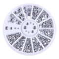 Miniatyrbillede 1 af 5: 400 stk. Strass Rhinestone sølv Neglekunst tilbehør-4 størrelser