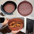 Miniatyrbild 4 av 5: Air Fryer Silikon Bakform Bakverktyg Återanvändbar Silikonform Bakkorg Pizza Hög Grillform Kökskakform Matlagningsverktyg