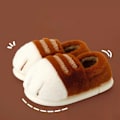 Miniatyrbillede 1 af 5: Sødt Kattepote Design Hjemmesko til Kvinder - Varm Plysstof Indendørs Fluffy Slides til Vinteren brown 44-45