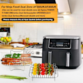 Miniatyrbillede 3 af 3: 2 stk. Dehydrator Rack med 4 Spyd, Air Fryer AF300UK AF400UK Tilbehør, Grillrist til Ninja/Salter/Instant/EMtronics Double Drawer Fryer