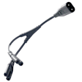 Miniatyrbild 3 av 3: C7 till C8 30 cm förlängningskabel IEC-splitter - hona till 2 x hane - förlängningskabel Y-splitter för figur 8 strömkabel - TV-strömkabeladapter