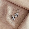 Miniatyrbilde 2 av 2: Øredobber i sterlingsølv for kvinner og jenter, dinglende øredobber med cubic zirconia, allergivennlige