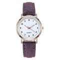 Damklockor Kvinnor Liten Quartz Analog Armbandsur Casual Läder Purple