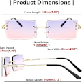 Miniatyrbild 5 av 5: Retro Rimless Solglasögon Rektangulära Rimless Lila Rosa Solglasögon För Kvinnor Män