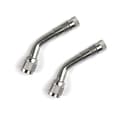 2-pack Universal Motorcykel Scooter Ventilförlängningsadapter Mässing Vinklad Silver 135 degrees