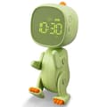 Digital väckarklocka för barn, tre alarm, dinosaurieväckarklocka med variabel form, snooze, Nig
