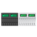 Miniatyrbillede 11 af 11: 8-slot batterioplader med LCD-display intelligent til AA/AAA NiCd NiMh genopladelige batterier opladning aa aaa oplader 0.15