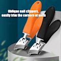 Miniatyrbillede 3 af 5: Vinklede Negleklippere, 2 stk. Skrå Negleklippere, Bred Åbning Anti-Splatter Skrå Negleklippere, Ultra Skarpe Rustfrit Stål Negleklippere Mixed Color