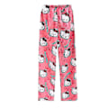 Pikkukuva 1 / 2: Kawaii-Pyjamat Naisille ja Tytöille - Hello Kitty - Piirretty Kuvio - Flanelli - Joulu - Anime - Pehmeät Unihousut Rose Red XL