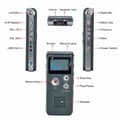 Miniatyrbillede 3 af 5: Bærbar digital stemmeoptager - BEIJIYI - 8GB - MP3-afspiller - Grå - 2,4-tommer LCD