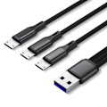 Miniatyrbild 8 av 11: USB2.0 Typ-A hane till 3 Micro USB hane laddningskontakt laddningskabel strömadapter sladd 3 i 1