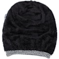 Miniatyrbillede 6 af 6: Vinterhue til mænd - varm strikket lang slouch beanie hue med termisk blødt fleecefor