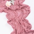 Miniatyrbilde 4 av 6: Bohemian Country Gauze Duk i lys rosa for baby shower-dekorasjon White 90cmx400cm