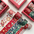 Miniatyrbillede 2 af 2: 6 Ruller Washi Tape Juledesign Wafu Kawaii Maskering Sticker Dekoration til Dekoration