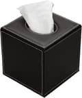 Læder Cube Firkantet Kleenexboks Cover Holder (Brun) Brown