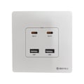 Miniatyrbillede 1 af 5: USB-stikkontakt Type-C Vægstikkontakt Opladning Strømstikkontakt Med USB-porte C
