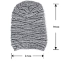 Miniatyrbillede 2 af 6: Vinterhue til mænd - varm strikket lang slouch beanie hue med termisk blødt fleecefor