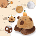 Miniatyrbild 2 av 5: Capybara U-formad Resepillow med Huva, Nacke Stöd Plush Pillow, Huvad Sovtillbehör Nacke Hakstöd Fylld Djur Kudde för Flygplan