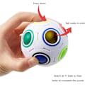Miniatyrbild 2 av 6: Magisk regnbågsboll, Fidget Ball Speed Cube Puzzle Ball Cube Brain Teasers Pedagogisk leksak Strumpfyllnad för barn och vuxna, Vit