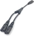 C7 til C8 30cm forlængerledning IEC-splitter - Hun til 2 x Han - Forlængerkabel Y-splitter til figur 8-strømkabel - Tv-strømkabeladapter