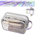 Miniatyrbild 3 av 5: Transparent necessär sminkväska, 2 lager transparent sminkväska för sidaSilver