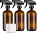 500ml Bärnstensfärgade Tomma Glassprayflaskor för Rengöring, Vattensprayflaska för Hår, Trädgård och Eteriska Oljor, Set om 3
