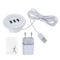 Miniatyrbillede 11 af 11: 3-port USB bordlader Bordladestation monteres på 2,0\"/50 mm gennemhullet med adapter og 1,5 m strøm