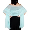 Miniatyrbilde 4 av 5: Smyge myke sjal og wraps i chiffon for kvinner av Ladies, lett bryllup kveld festkjole skjerf brud (lys blå)