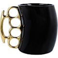 Miniatyrbillede 1 af 3: Knuckle Duster Krus, Kaffekrus, Tekande Keramisk Kop, Sjovt Krus, Venner Krus black gold