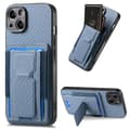 För iPhone 15 Kolfiber Vikbart Ställ Elastisk Kortficka Telefonfodral