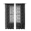Miniatyrbild 1 av 3: Svarta spetsgardiner 2 st Svart 100 x 200 cm Svart 100 x 200 cm