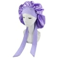 Miniatyrbillede 1 af 5: Silke Bonnet Naturligt krøllet hår Sleep Satin Bonnet purple
