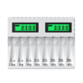 Miniatyrbillede 1 af 11: 8-slot batterioplader med LCD-display intelligent til AA/AAA NiCd NiMh genopladelige batterier opladning aa aaa oplader 0.14