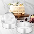 Miniatyrbilde 5 av 5: 3-delt kakeformsett i rustfritt stål for bursdag, jul, bryllup, mille-feuille-kake, robust og slitesterk, speilfinish og oppvaskmaskinsikker