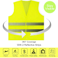 Miniatyrbillede 3 af 5: 5 stk. Hi Vis veste, sikkerhedsveste, standardstørrelse reflekterende veste med høj synlighed, unisex Hi Vis jakke til trafikarbejde, løb, landmåler