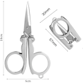 Miniatyrbillede 6 af 6: 4 stk. rustfrit stål folde saks, 4 tommer/10 cm mini små papirsakse sammenklappelige rejsesakse til papirhåndværk, syning