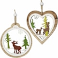 Miniatyrbillede 3 af 5: 6 stk. træjulepynt Julepynt Ornamenter Dekoration af træjuletræ hængende til julepynt