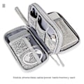 Miniatyrbilde 2 av 5: Vanntett Oppbevaringsveske for Elektronisk Tilbehør - Bærbar Reiseveske for USB-minne, Harddisk, Hodetelefoner og Mer Grey Double Layer
