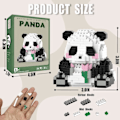 Miniatyrbillede 2 af 5: Mini Byggeklodser - Vinkende Panda, Festgaver - Mikro Klodser Panda Legetøj til Børn 6 7 8 9 10+, Mini Klodser Byggesæt (538 stk), Panda A-4