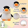 Pikkukuva 4 / 5: Plush-pingviinilelut, söpö pehmoeläinpehmolelu 3D-tyyny pehmeä lannetukipehmolelupehmolelulahjat lapsille (9,8 tuumaa