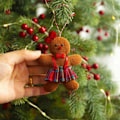 Miniatyrbillede 5 af 5: 6 stk. Filt Peberkagemand Pynt til Juletræet Retro Peberkagemand Plys Dukke Julepeberkage