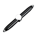 Miniatyrbillede 1 af 3: LED-drejelig kuglepen Fidget Spinner Håndtop Lys EDC Stressaflastende Legetøj Bright black