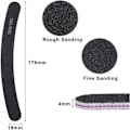 Miniatyrbilde 4 av 8: 15 stk. Neglefiler Profesjonelt Sett Buede Neglefiler 100/180 Korn Dobbeltsidig Smirkelbrett Manikyrverktøy for Hjem og Salongbruk B15 Pcs Curved  Black