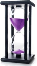 60 minuters timglas, trätimglas, lämplig för studier, matsal, kontor, vardagsrum Black purple