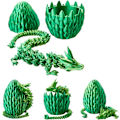 Miniatyrbild 1 av 5: 3D-tryckt drakeägg, kristalldrake i drakeägg, överraskningsägg, ledad drake, present till pojkar och flickor Yellow Green