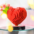 Miniatyrbild 3 av 5: Love Röd Ros Hjärta Byggklossar Mikropartiklar Byggklossar Leksak Romantisk Present För Älskling G Love