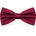 Pikkukuva 1 / 5: Valmiiksi Solmittu Perhosolmio Miehille, Tuxedo-Perhosolmio Säädettävä Muodollinen Kaulan Perhosolmio Satiini Perhosolmio Juhliin Hääihin (Maroon Red)